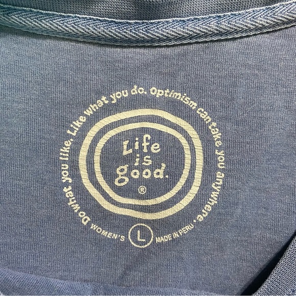 Life Is Good Blue Snow Angel Winter Long Sleeve T Shirt - Picture 4 of 6